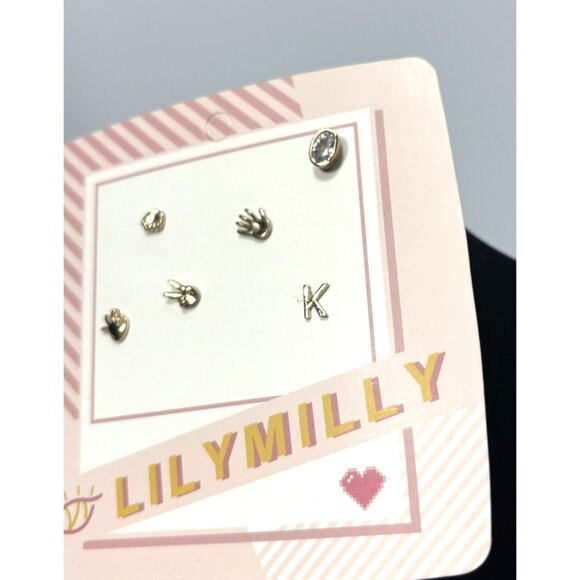 Lily 3 Pair Mismatched Stud Earrings Set Creative Style Fashion Jewelry *READ - Picture 2 of 4